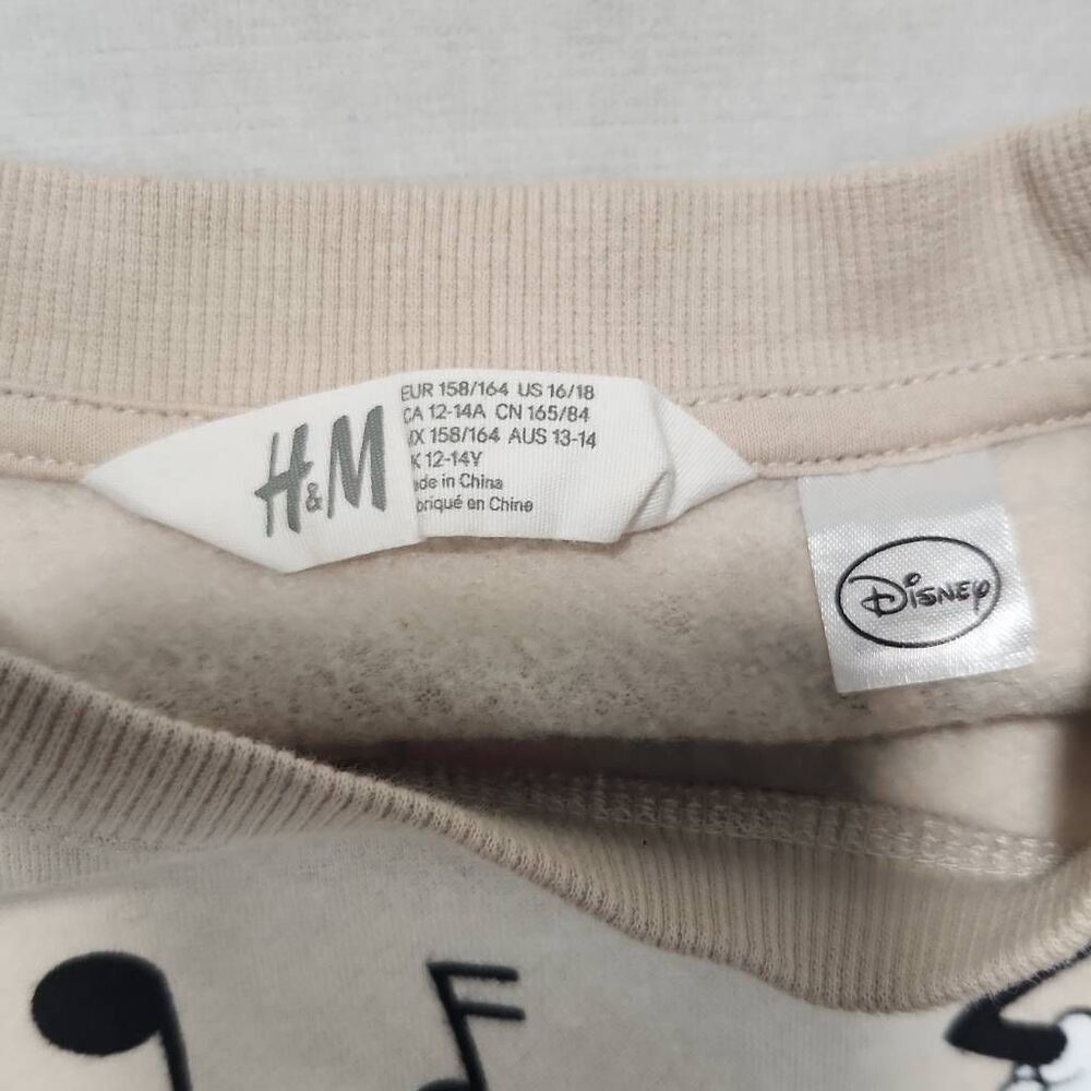 H&M X Disney Mickey Mouse Print Pullover Sweater Tan - Picture 2 of 8